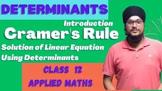 Cramer's Rule | Solution of Linear Equation Using determinants | Applied Maths Class 12 | IDS Sir