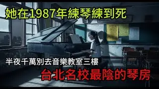 半夜經過音樂教室聽到琴聲...我推開門看到她坐在那裡，但她根本沒有影子