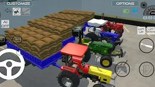 Drive4 tractors and pull from Mud in vehicle simulator game#4tractors#truck #gaming#trending