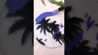 Easy Painting On Glass ~ woodworking art skill/wood #shorts #art #painting #youtubeshorts @ArtMixYT