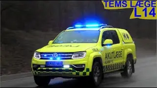 region hovedstaden TEMS L&AElig;GE L14 fanget i farum l&aelig;ge ambulance i udrykning notarzt einsatzfahrt