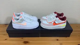 2 NEW Nike Air Force 1 Shadow Team Red and Bright Mango (CU8591-600/DH3896-100)