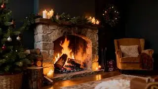 7H Winter Fireplace 4K 🌙 Cozy Crackling Fire & Soft Lights for Sleep, Focus & Relax (No Music)