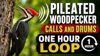 Pileated Woodpecker Calls and Drums - ONE HOUR LOOP