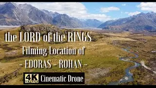 The Lord Of The Rings filming location - Edoras, Rohan by 4K cinematic drone. Mt Sunday, New Zealand