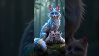 Magical Rainbow Fox Family in Enchanted Forest | Fantasy Animal Animation 4K