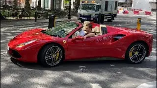 FERRARI 488 SPIDER GTB Convertible Spotted At Berkeley Square, London || 4K ||
