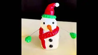 DIY snowman using empty acrylic paint bottle / DIY Christmas decoration