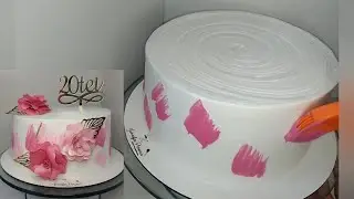 DECORAÇÃO DE BOLO PINCELADO /COM FLORES