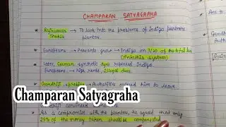 Champaran Satyagraha (1917)|| Handwritten Notes ||National Movement || Modern India || An Aspirant !