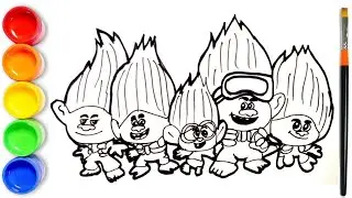 Trolls Band Together Drawing | Drawing Baby Branch, John Dory, Spruce, Floyd Clay | Trolls Movie