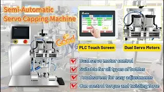 Nenosun Semi-Automatic Servo #cappingmachine  PLC Touch Screen Small Table  #screwcappingmachine