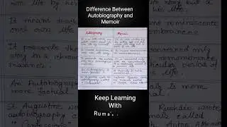 Basic Differences  Between Autobiography And Memoir