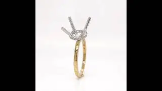18Kt Yellow & White Gold Diamond Semi Mount