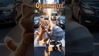 Un gato h&eacute;roe en medio del tr&aacute;fico#Orangecat #PixarStyle  #Animaci&oacute;n3D ToonieBoom #ShortsDivertidos