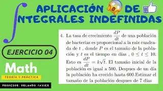 🔴APLICACIÓN DE LA INTEGRAL INDEFINIDA 📐 ejercicio 04 de 15