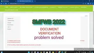 DOCUMENT VERIFICATION PROBLEM SOLVED   || SMFWB 2022 || MUST WATCH
