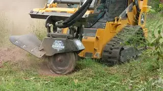 Skid Steer Stump Grinding with Blue Diamond