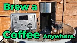 Bluetti EB3A Powerstation Brewing a Coffee. Perfect For Camping