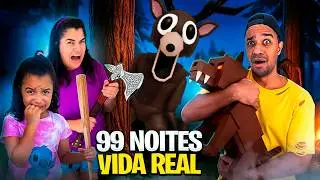 JOGAMOS 99 NOITES NA FLORESTA NA VIDA REAL - Família Thally e Leo