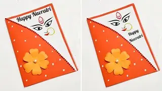 Easy and Beautiful Navratri Greeting card/🥰 Handmade Navratri Card/Durga puja Card 2024