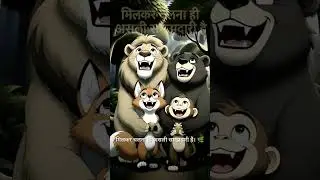 &ldquo;चार जानवर और एक सीख | जंगल की मज़ेदार कहानी 🦁🐻🐒🦊&rdquo;#story #shorts #viral #funny #ai #animals