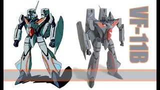 Macross Plus Movie VF-11B with super pack - VF-11