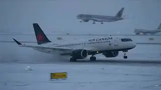 Heavy Airplanes Takes off and Landing in Extreme Snowy Weather😍😍
