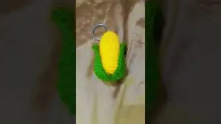 Handmade crochet corn keychain🌽🌽🌽# #crochet #howtomakeasinglecrochet #crochetpatterns
