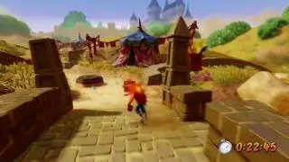Crash Bandicoot 3 (PS4) - Toad Village Speed Run [0:43:80] - Platinum Relic