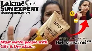 Lakme 9to5 sunscreen lotion with SPF50 PA+++review| Lakme sun expert sunscreen honest review 