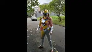 a women turns into a yellow power ranger mighty morphin#youtubeshorts#videoviral#pixverseai