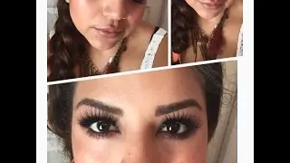 Brown smokey eye+ glam wispies lashes makeup tutorial