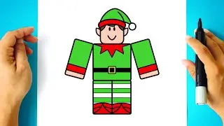 Como DESENHAR um ELFO de NATAL - C&oacute;mo DIBUJAR al ELFO de NAVIDAD - ROBLOX - Christmas Drawing