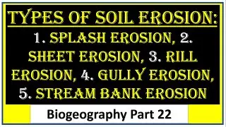 Types of Soil Erosion I Sheet Erosion I Splash Erosion I Rill Erosion I Gully Erosion etc I Part 22