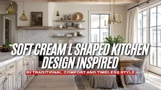 Soft Cream L Shaped Kitchen Design Inspired by Traditional Comfort and Timeless Style
