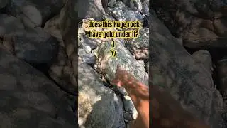 moving a HUGE rock to test for gold.