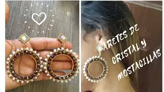 !!ARETES DE CRISTAL Y MOSTACILLA!! Tutorial paso a paso 2020, Con Sol Bisutería.