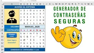 ✅  GENERADOR de  CONTRASEÑAS SEGURAS en EXCEL - FÓRMULAS y MACROS 🔒