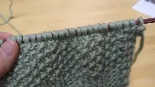 Beginner's Stitch Sampler Scarf: working enough rows to see the pattern (Smooth Sand Stitch Section)