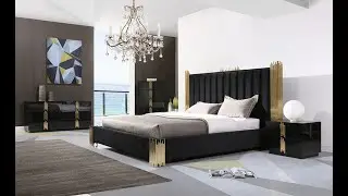 Modrest Token Modern Black & Gold Bedroom Set
