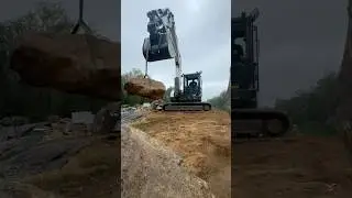 How we move MASSIVE boulders #pondbuild #pond #koipond #fish #construction #contractor #rock