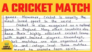 A Cricket Match Essay In English || Smart Syllabus Essay