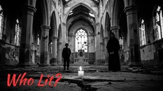 The Last Candle Burning in a Ruined WWII Church
