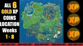 All 6 Gold XP Coins Locations in Fortnite (week 1-8)! - Good as Gold Punch Card- Fortnite Season 4