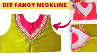 DIY| ✅Fancy Neckline design for beginners 💯#sewinghacks