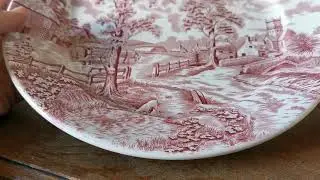 John Maddock & Sons Royal Ultra Vitrified Red and White China Dinner Plate