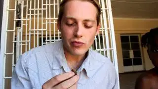 Eating a mopane worm
