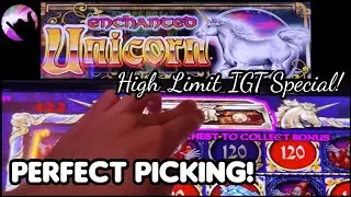 High Limit IGT for the WIN! Perfect Picking on Enchanted Unicorn + My 1st Bonus Ever on Ocean Pearl!