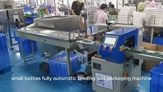 small bottles fully automatic feeding and packaging machine#animation #machine #food #factory 
